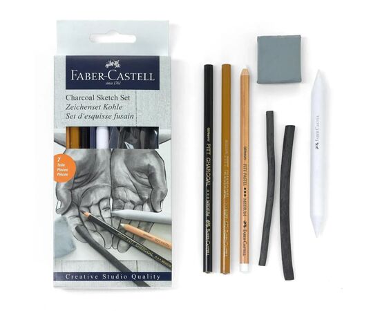 Художественный набор Faber-Castell Charcoal Sketch set для скетчів Вугілля, 7 предметів (27304), изображение 4