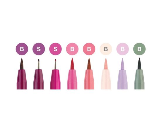 Лайнер Faber-Castell набор капиллярных ручек PITT ARTIST PENS Hand Lettering Set 8 цв. оттенки розового (28984), изображение 3