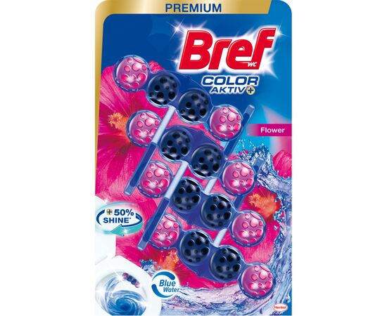 Туалетный блок Bref Цветная вода Цветочная свежесть 4х50 г (9000101530667)