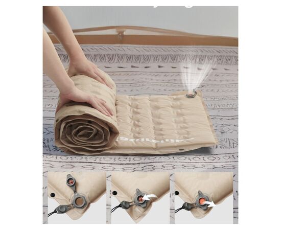 Туристический коврик Naturehike CNK2550WS025 Самонадувний 30мм бежевий (6977465866103), изображение 5