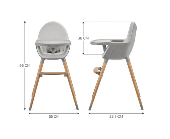 Стульчик для кормления Kinderkraft 2 в 1 Fini 2 Grey (5902533924509), изображение 2