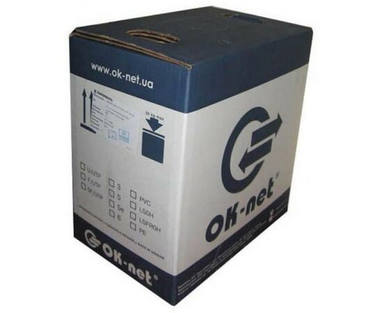 Кабель мережевий OK-Net SFTP cat.7 305м зовнішній (S/FTP-cat.7) (КПпПО-ВПЭ (600) 4*2*0,56)