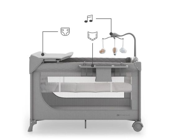Детский манеж Kinderkraft с пеленатором Leody Up Grey (5902533930135), изображение 2