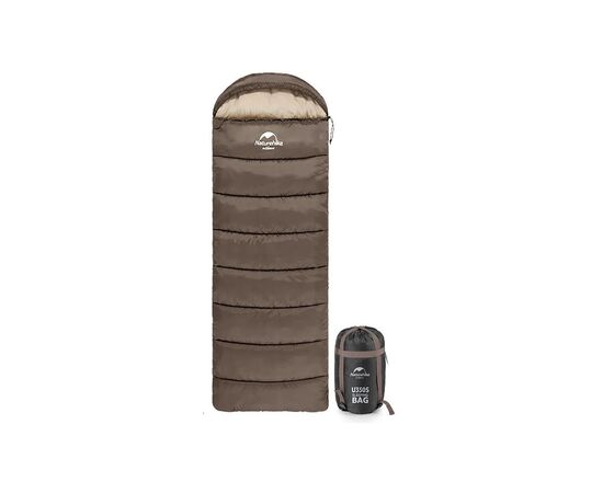 Спальный мешок Naturehike з капюшоном U250 NH20MSD07 (6°C) лівий, коричневий (6927595767207-L)