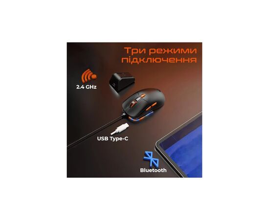 Мышка Meetion GW38 Wireless/Bluetooth/USB White (MT-GW38-B), изображение 3