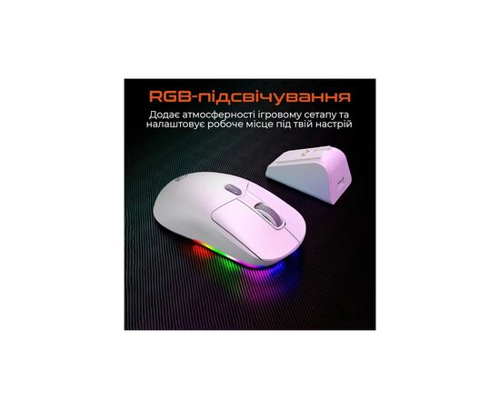 Мышка Meetion GW38 Wireless/Bluetooth/USB White (MT-GW38-B), изображение 4