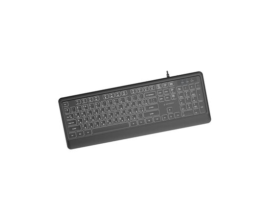 Клавіатура Gembird Slim Multimedia White Backlight USB Black (KB-UML-04-CYRL), зображення 2