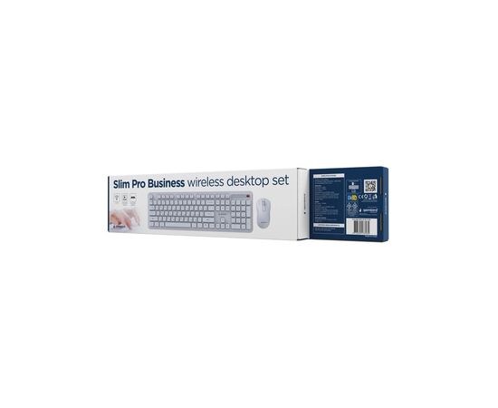 Комплект Gembird Slim Pro Business Wireless White (KBS-WPS-01-W-CYRL), изображение 4