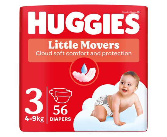 Подгузники Huggies Little Movers 3 (4-9 кг) Jumbo 56 шт (5029053567570)