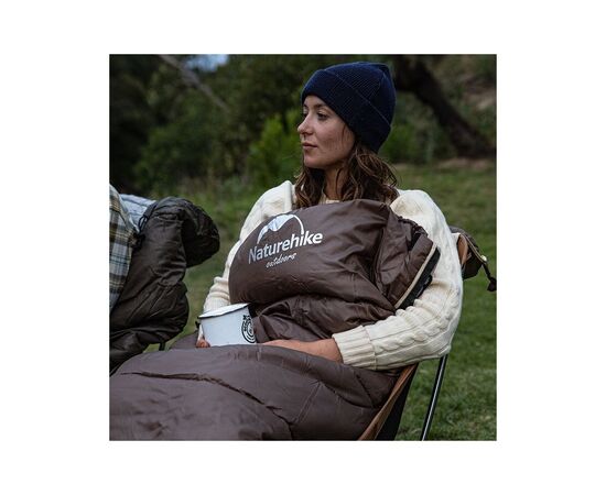 Спальний мішок Naturehike з капюшоном U250 NH20MSD07 (6°C) правий, коричневий (6927595767207-R), зображення 4