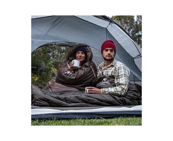 Спальний мішок Naturehike з капюшоном U250 NH20MSD07 (6°C) правий, коричневий (6927595767207-R), зображення 6