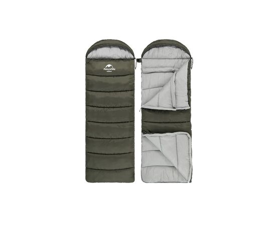 Спальний мішок Naturehike з капюшоном U250 NH20MSD07 (6°C) правий, темно-зелений (6927595767214-R), зображення 2