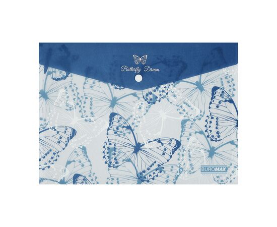 Папка - конверт Buromax А4 на кнопке, MACHAON ARABESKI, полупрозрачная, синяя (BM.3943-02)