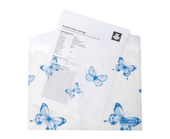 Папка - конверт Buromax А4 на кнопке, BUTTERFLY ARABESKI, полупрозрачная, перламутровая белая (BM.3943-31), изображение 2