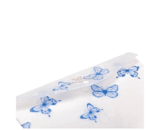Папка - конверт Buromax А4 на кнопке, BUTTERFLY ARABESKI, полупрозрачная, перламутровая белая (BM.3943-31), изображение 3