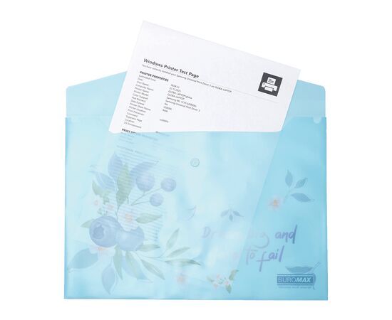 Папка - конверт Buromax А4 на кнопке, BLUEBERRY ARABESKI, полупрозрачная, аквамарин (BM.3943-52), изображение 2