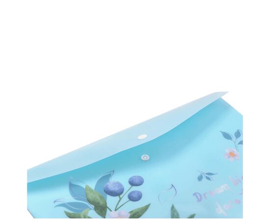 Папка - конверт Buromax А4 на кнопке, BLUEBERRY ARABESKI, полупрозрачная, аквамарин (BM.3943-52), изображение 3