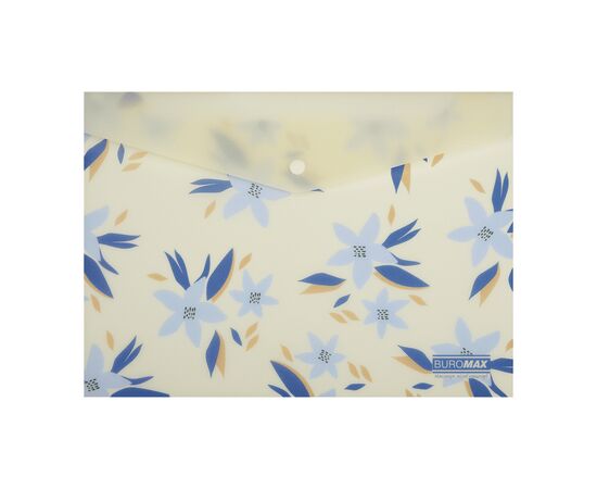 Папка - конверт Buromax А4 на кнопке, MYOSOTIS ARABESKI, полупрозрачная, маренго (BM.3943-53)