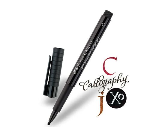Лайнер Faber-Castell набор капиллярных ручек для каллиграфии PITT Calligraphy 8 цветов (28953), изображение 7