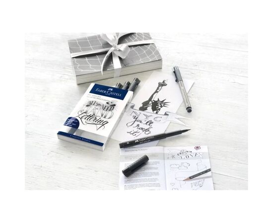 Лайнер Faber-Castell набор капиллярных ручек Pitt Artist Pens Starter Set Hand Lettering 9 предметов (27372), изображение 3