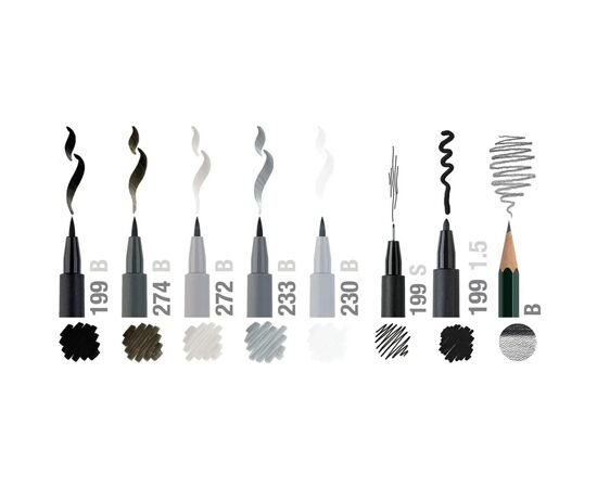 Лайнер Faber-Castell набор капиллярных ручек Pitt Artist Pens Starter Set Hand Lettering 9 предметов (27372), изображение 5