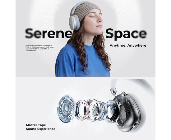 Наушники Havit H670BT Space S1 ANC Silver (6939119093488), изображение 4