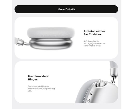 Наушники Havit H670BT Space S1 ANC Silver (6939119093488), изображение 7