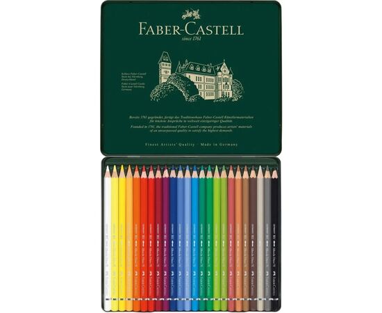 Карандаши цветные Faber-Castell Albrecht Drer ,акварельні, 24 кольора, в металевій коробці (117524) (15438), изображение 4