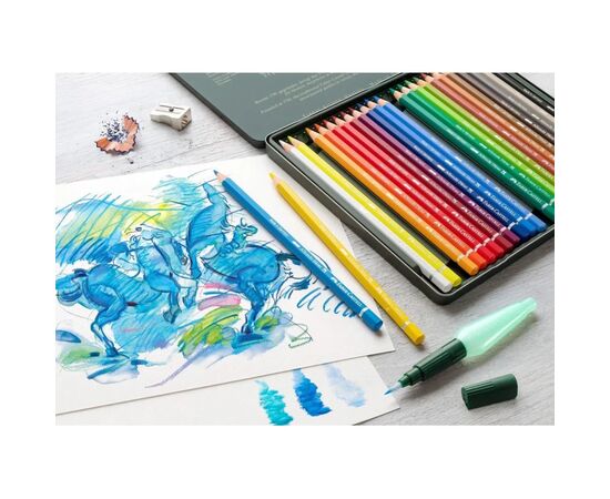 Карандаши цветные Faber-Castell Albrecht Drer ,акварельні, 24 кольора, в металевій коробці (117524) (15438), изображение 5