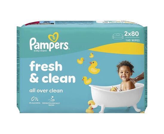 Детские влажные салфетки Pampers Fresh Clean2x80 шт (160 шт) (8006530135269)