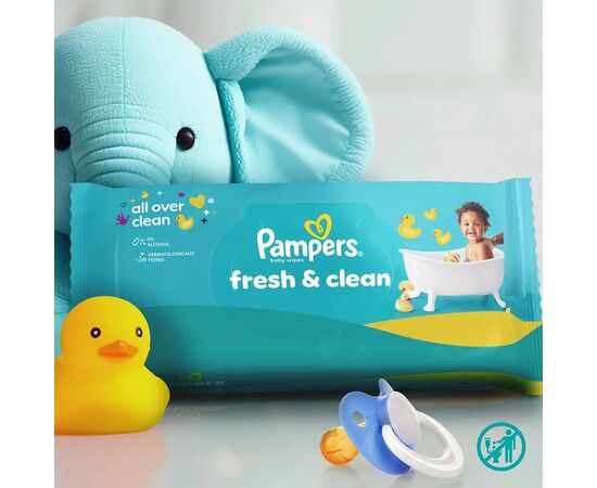 Детские влажные салфетки Pampers Fresh Clean 3x80 шт (240 шт) (8006530134422), изображение 2