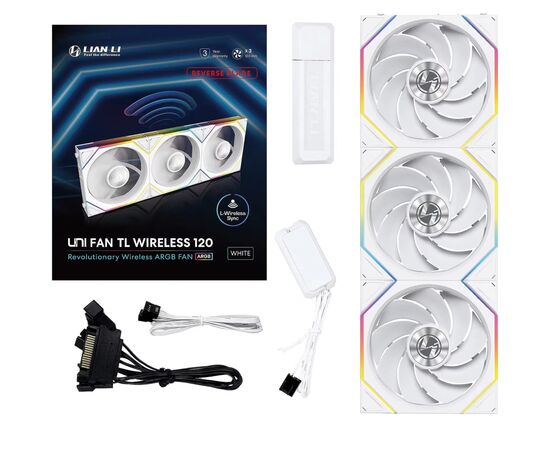 Кулер до корпусу Lian Li Uni Fan TL WIRELESS Reverse, 120-3, Wh (G99.12RTL1W3W.00), зображення 6