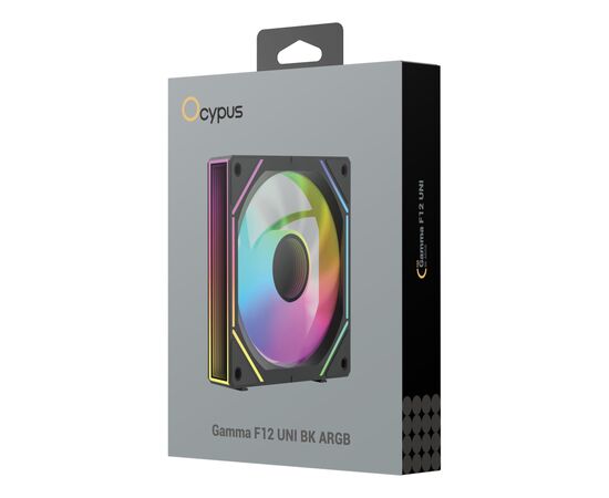 Кулер для корпуса OCYPUS GAMMA F12 UNI ARGB чорний (GAMMA-F12-BK1AM01U-GL), изображение 8