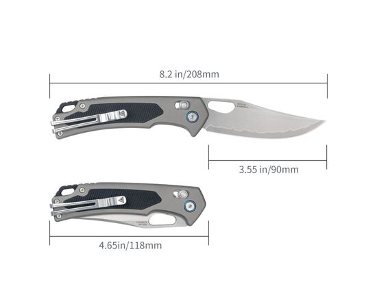 Ніж SRM Retriever 9203-AK, Black G10/Aluminium, Stonewash (9203-AK), зображення 9