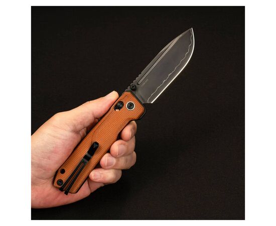 Нож SRM Rubik 7228B 140Cr, Brown Micarta, Black Stonewash (7228B-MN2)