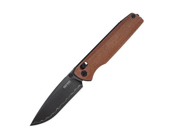 Нож SRM Terrier 140Cr, Brown Micarta, Black Stonewash (258L-MN2), изображение 4