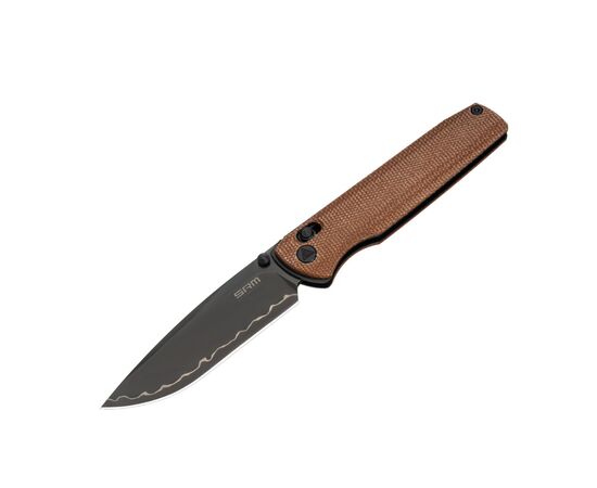Нож SRM Terrier 140Cr, Brown Micarta, Black Stonewash (258L-MN2), изображение 6