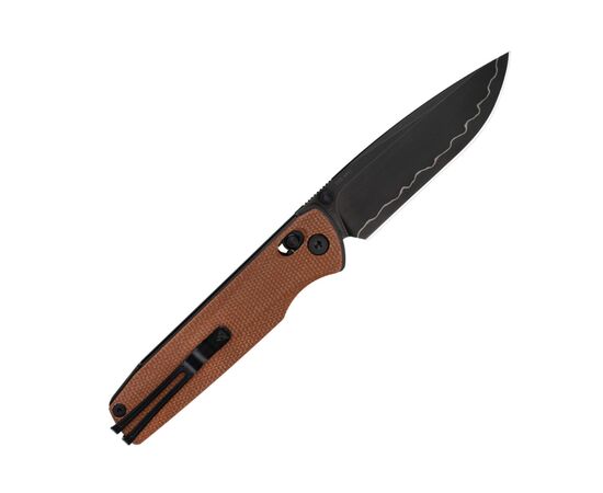 Нож SRM Terrier 140Cr, Brown Micarta, Black Stonewash (258L-MN2)