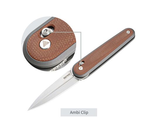 Нож SRM Twin, Brown Micarta, Stonewash (251MB-MN), изображение 5