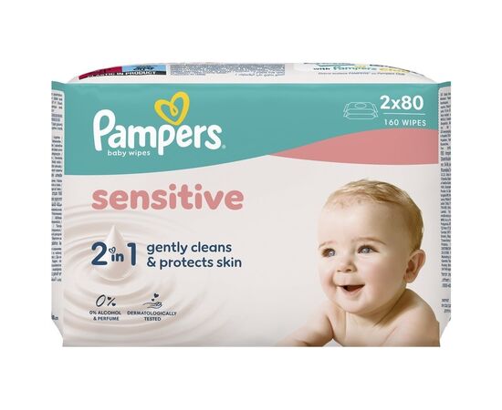 Детские влажные салфетки Pampers Sensitive 3 x 80 шт (240 шт) (8006530134521)
