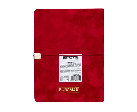 Еженедельник Buromax недатированный VELOUR, A5, красный, штуч.кожа, 336 страниц (BM.20770-05), изображение 2