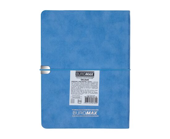 Еженедельник Buromax недатированный VELOUR, A5, голубой, штуч.кожа, 336 страниц (BM.20770-14), изображение 2