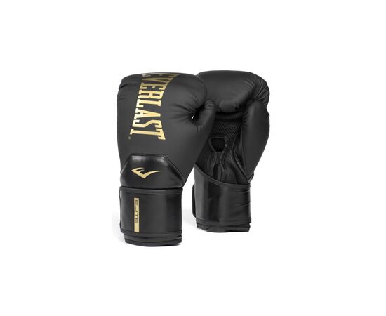 Боксерские перчатки Everlast Elite 2 Boxing Glove P00003270 чорний, золотий 10 унцій (009283623708)