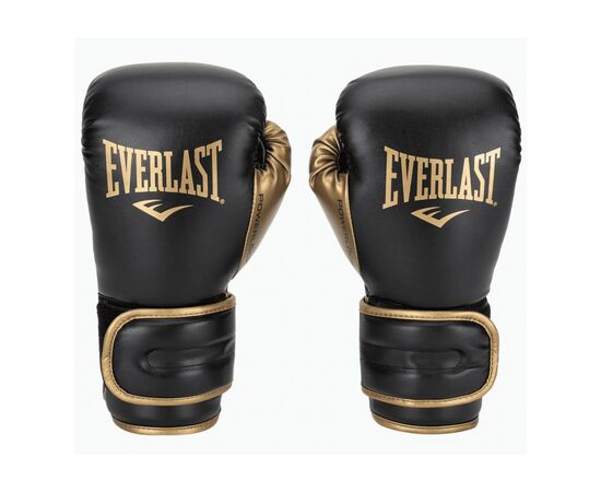 Боксерские перчатки Everlast PowerLock Boxing Training Gloves P00002661 чорний, золотий 10 унцій (009283611965), изображение 3