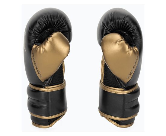 Боксерские перчатки Everlast PowerLock Boxing Training Gloves P00002661 чорний, золотий 10 унцій (009283611965), изображение 5