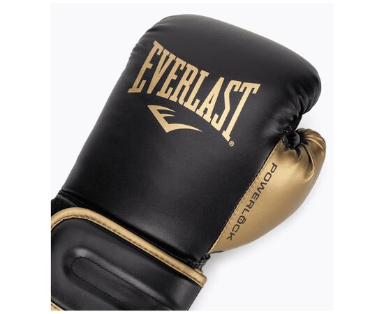 Боксерские перчатки Everlast PowerLock Boxing Training Gloves P00002661 чорний, золотий 10 унцій (009283611965), изображение 6