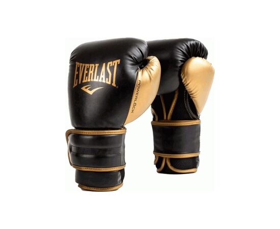 Боксерские перчатки Everlast Powerlock 2R Training Glove P00002665 чорний, золотий 16 унцій (009283611996)