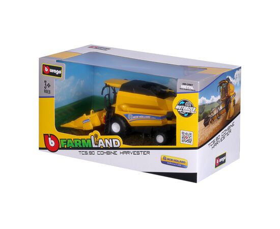 Масштабна модель автомобіля Bburago Автомодель - Зернозбиральний комбайн New Holland TC5.90 (з кукурузною жаткою) (18-31722), зображення 7