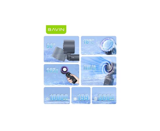 Вентилятор BAVIN BF-004 ICE CUBE TURBO FUN 10000RPM Violet (BF-004 VL), изображение 8