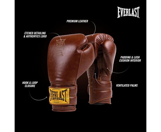 Боксерські рукавички Everlast 1910 Classic Training Glove P00002501 коричневий 12 унцій (009283610302), зображення 4